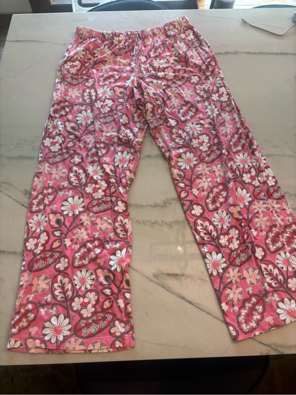 Vera Bradley Floral Pink Boho Wide Leg Lounge Pants, size XL